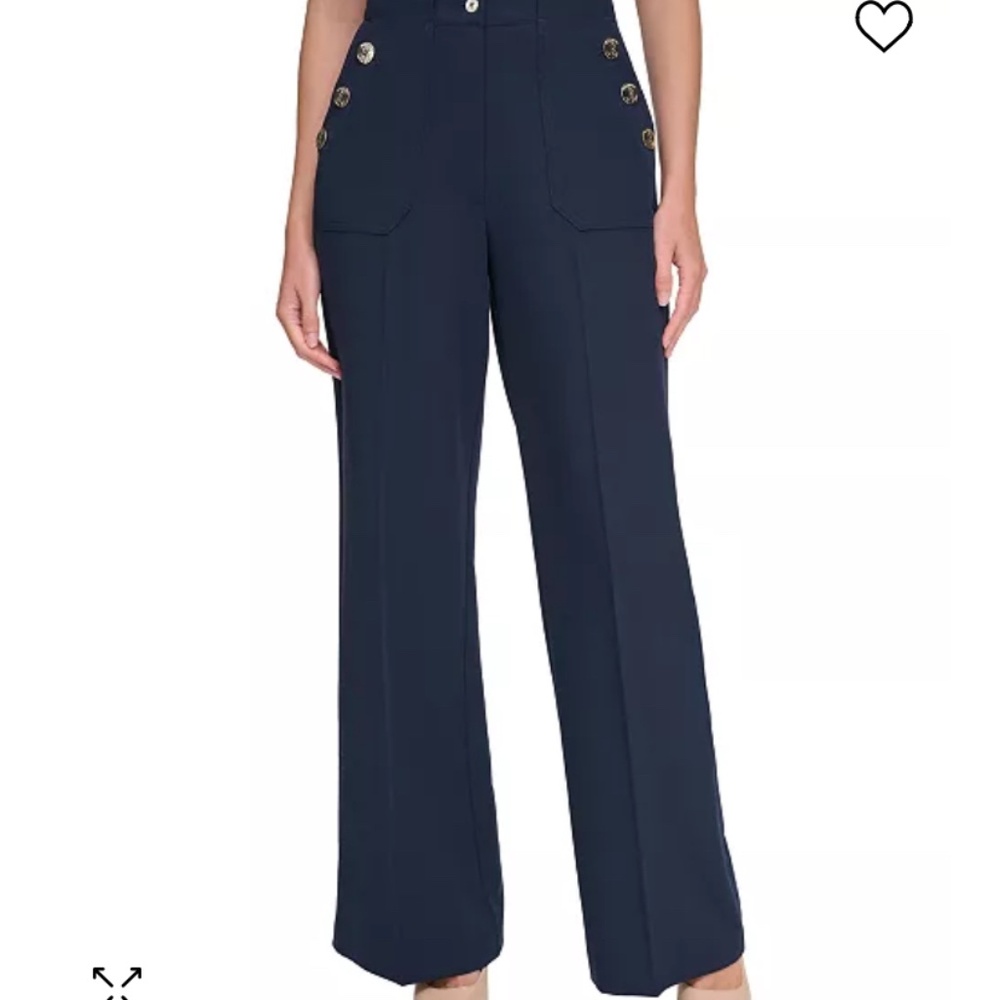 GORGEOUS TOMMY HILFIGER NAVY HIGH-RISE WIDE LEG SAILOR PANTS SIZE 12
